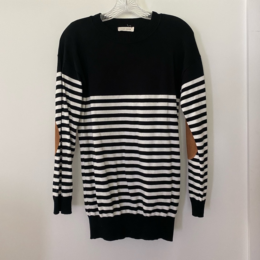 black and white striped maternity sweater